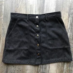 Forever 21 suede mini button up skirt